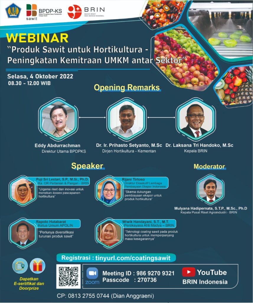 Webinar Produk Sawit Untuk Hortikultura Peningkatan Kemitraan UMKM